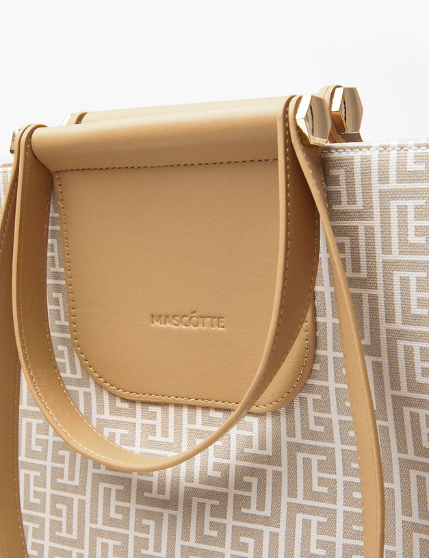 Бежевая женская сумка с принтом MASCOTTE 602-2102-601 | ракурс 5