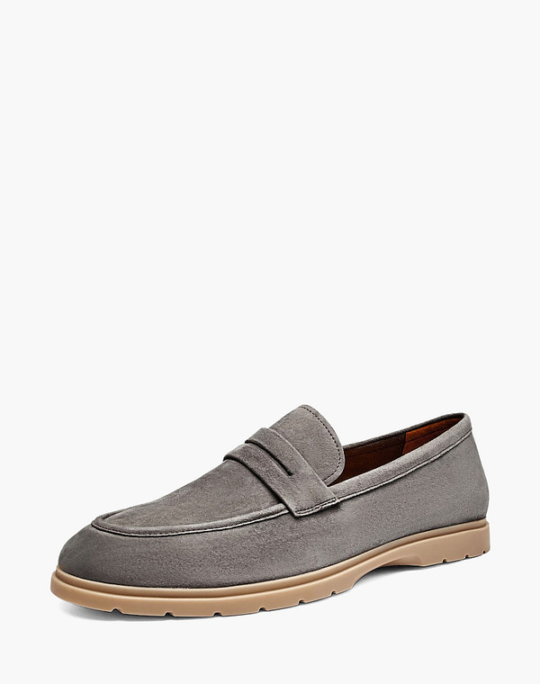 142-410821-0610 Полуботинки мужские велюр/текстиль-нат.кожа серый, Mascotte