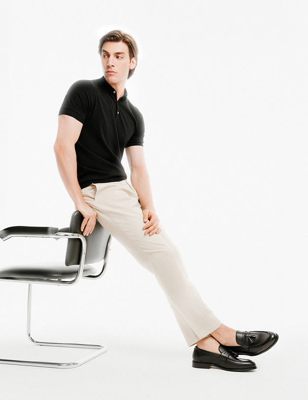 Черные мужские лоферы из натуральной кожи MASCOTTE 128-511511-0102 | ракурс 1 Черные мужские лоферы из натуральной кожи MASCOTTE 128-511511-0102 | ракурс 1