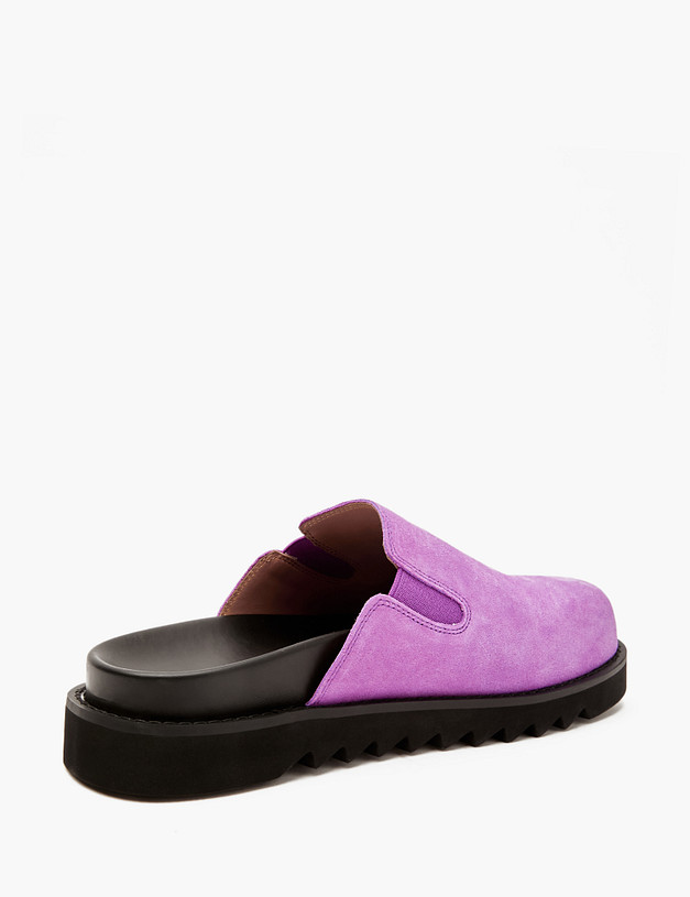 Фиолетовые велюровые женские сабо MASCOTTE 47-4127012-0207 | ракурс 5
