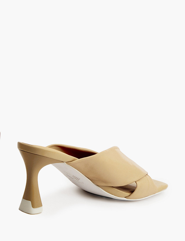 Бежевые кожаные женские сабо MASCOTTE 233-311811-0508 | ракурс 3