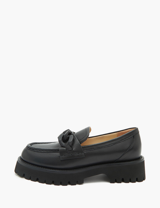 Черные женские лоферы с цепью MASCOTTE 15-2145411-3501M | ракурс 1