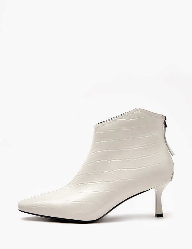 Молочные женские ботильоны с тиснением под рептилию MASCOTTE 126-410721-0101 | ракурс 2
