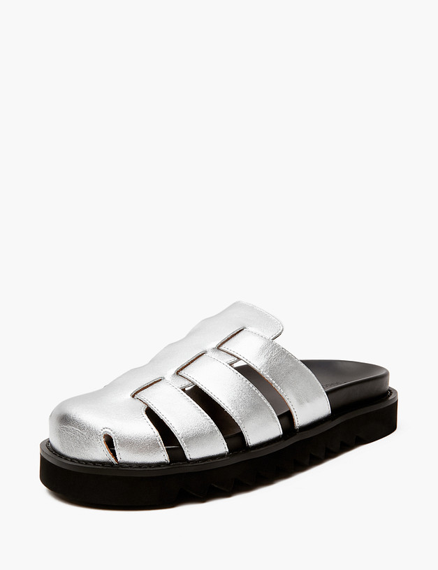 Серебристые женские сабо MASCOTTE 47-4127013-0116 | ракурс 3