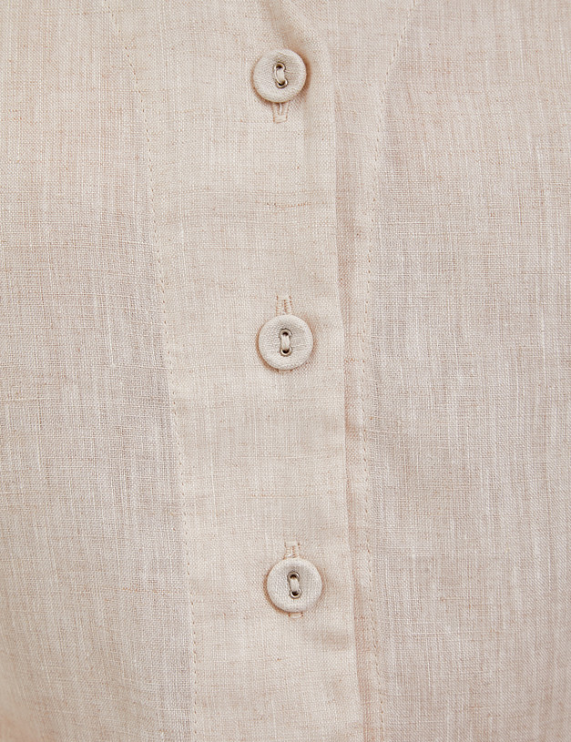 Бежевый женский льняной жилет MASCOTTE 790-4103-2708 | ракурс 4 Бежевый женский льняной жилет MASCOTTE 790-4103-2708 | ракурс 4