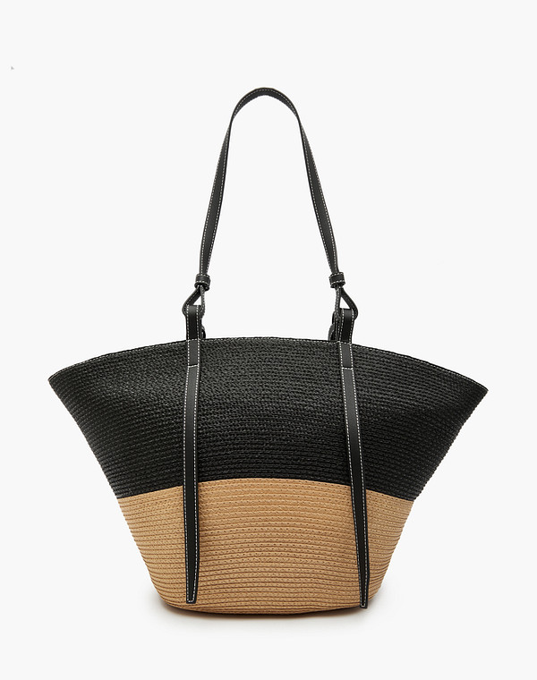 660-3123-202 Сумка женская и.мат./текстиль черн-беж, Mascotte