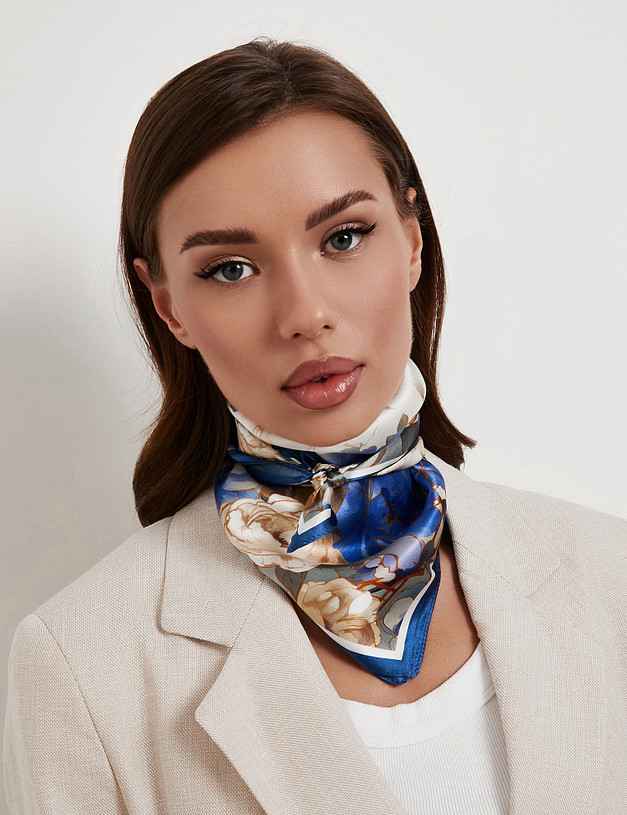 Синий женский платок MASCOTTE 766-6134-2103 | ракурс 1