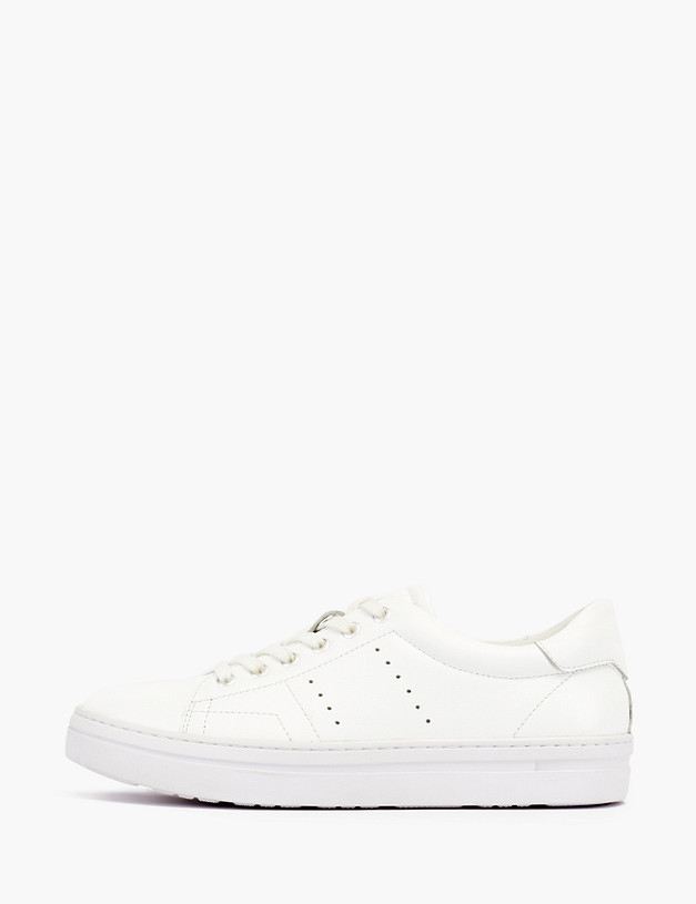 Белые кожаные женские кеды MASCOTTE 58-2141915-4564M | ракурс 1 Белые кожаные женские кеды MASCOTTE 58-2141915-4564M | ракурс 1