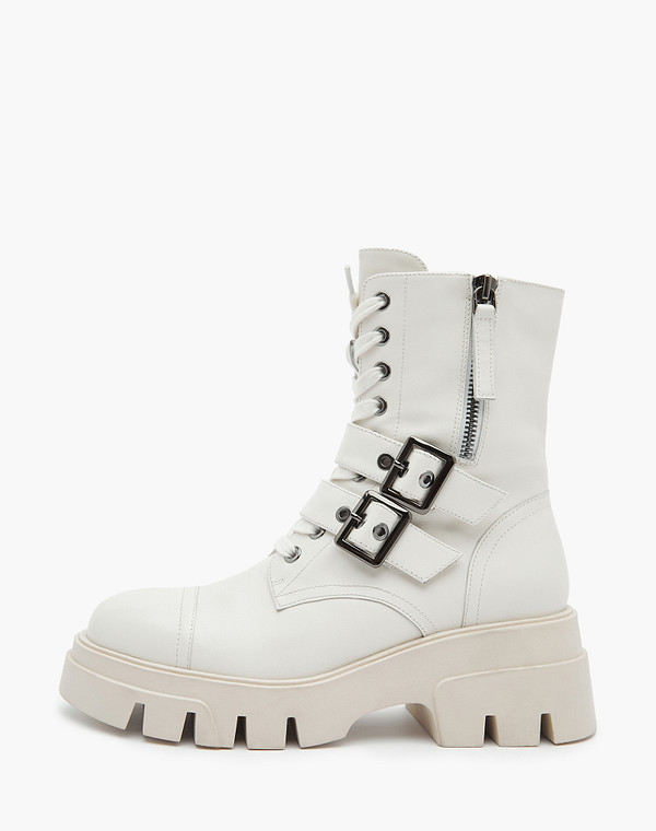 15-3204623-7115M Ботинки женские нат.кожа/ворсин-нат.кожа бел, Mascotte