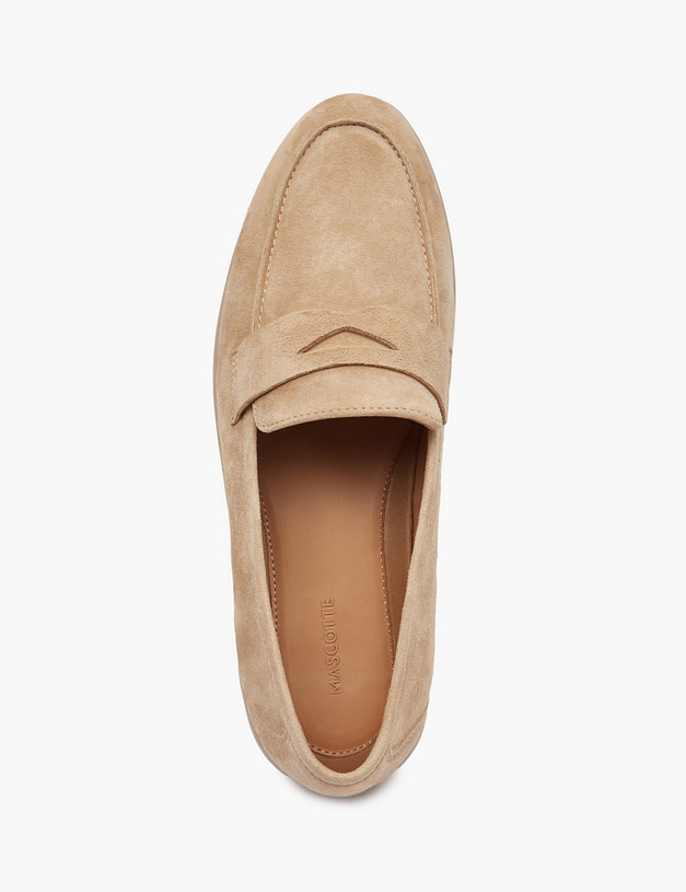 Бежевые женские лоферы из велюра MASCOTTE 22-5160512-4654M | ракурс 4