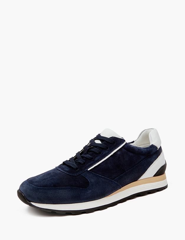 Синие велюровые мужские кроссовки MASCOTTE 58-4131226-2230M | ракурс 2