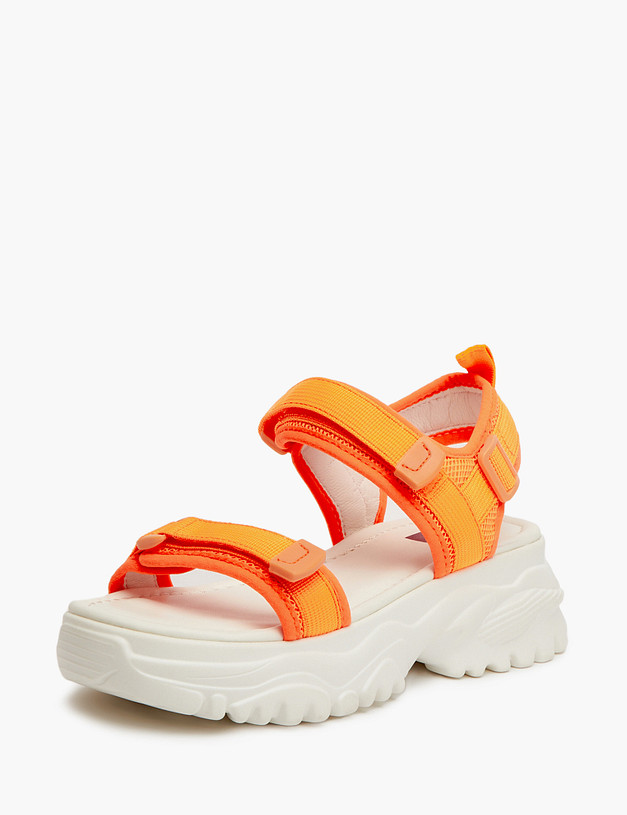 Оранжевые женские сандалии на липучке MASCOTTE 234-315511-0213 | ракурс 4