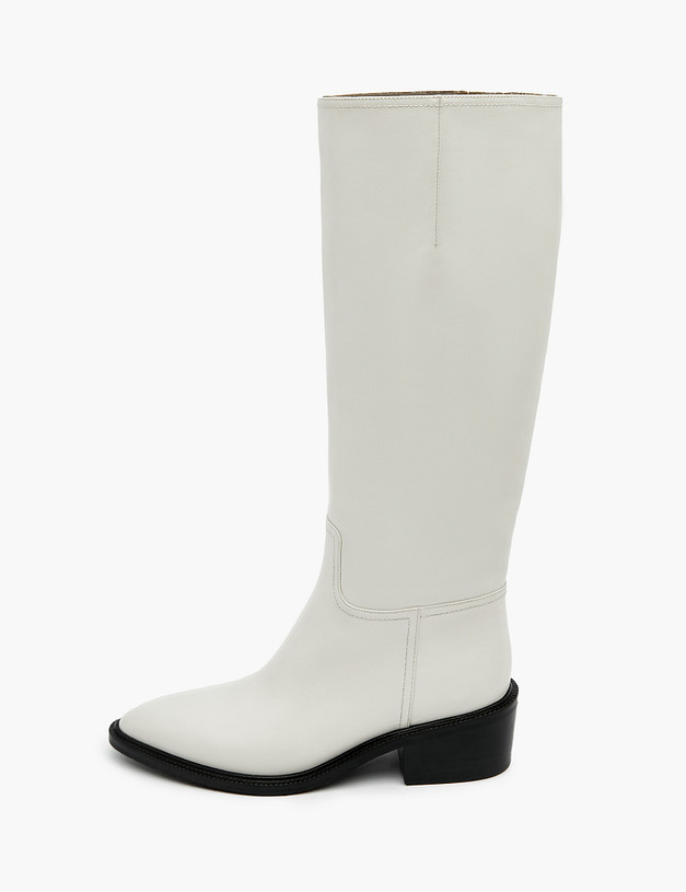 Молочные женские сапоги MASCOTTE 172-3201621-7115M | ракурс 2 Молочные женские сапоги MASCOTTE 172-3201621-7115M | ракурс 2