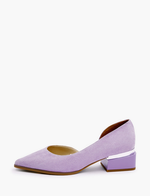 Сиреневые велюровые женские туфли MASCOTTE 126-212611-4617M | ракурс 1