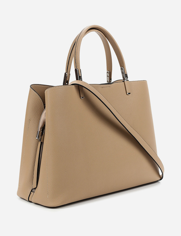 Бежевая кожаная женская сумка MASCOTTE 660-0113-108 | ракурс 3 Бежевая кожаная женская сумка MASCOTTE 660-0113-108 | ракурс 3