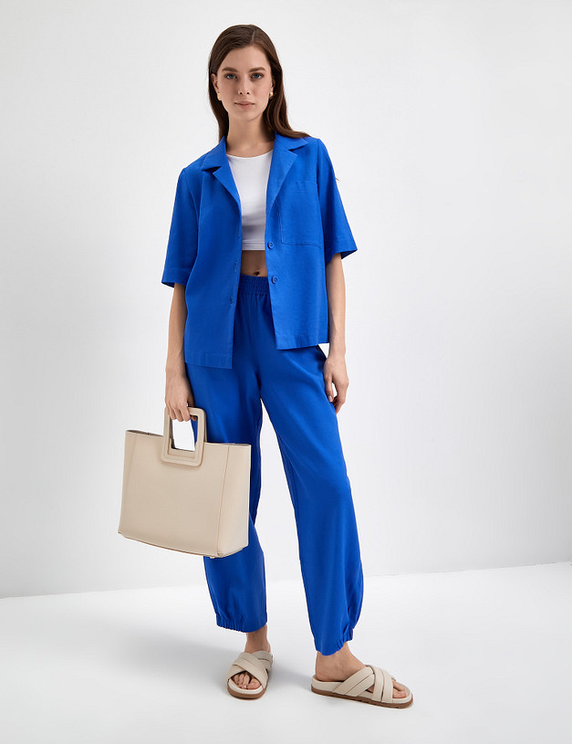 Синие женские брюки-джоггеры MASCOTTE 790-3118-2703 | ракурс 5