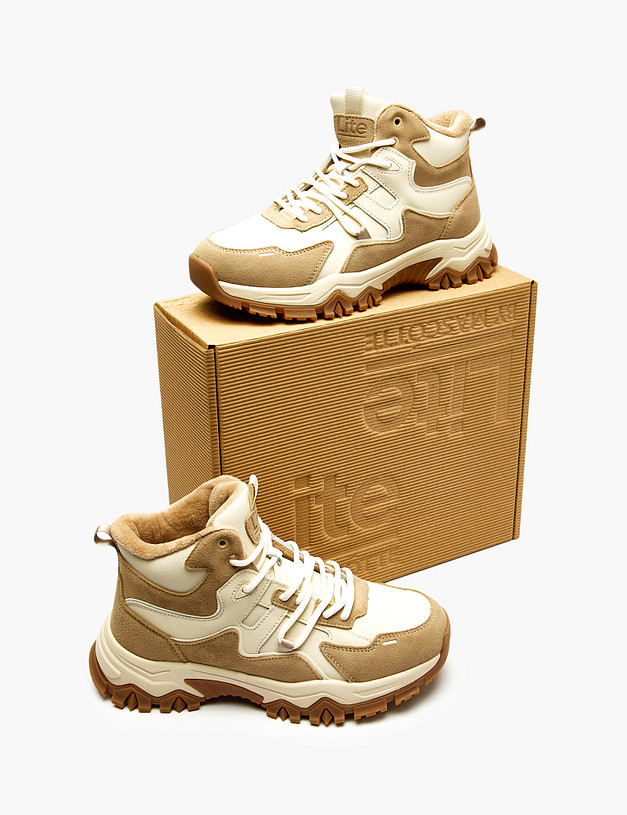 Молочные женские кроссовки MASCOTTE 189-520221-0601 | ракурс 6