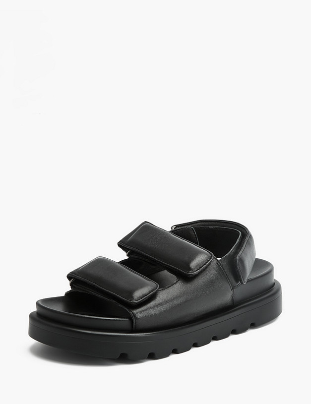 Черные женские сандалии на липучке MASCOTTE 233-3182013-7501M | ракурс 2