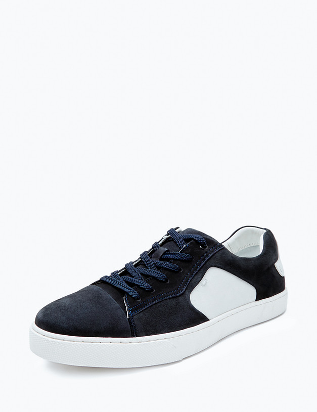 Синие мужские кеды из нубука и кожи MASCOTTE 58-4132015-3324M | ракурс 2 Синие мужские кеды из нубука и кожи MASCOTTE 58-4132015-3324M | ракурс 2