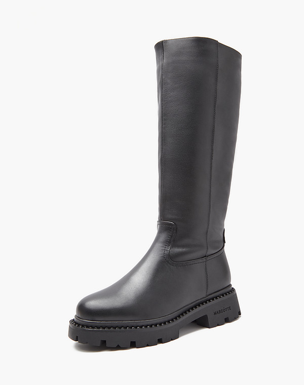 233-3201737-3100M Сапоги женские нат.кожа/мех-нат.кожа черн, Mascotte