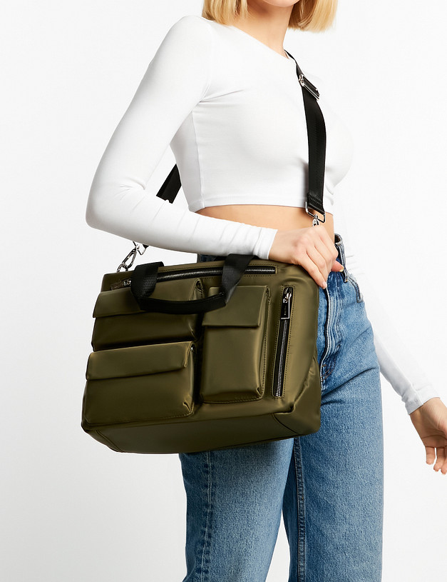 Женская сумка-тоут цвета хаки MASCOTTE 670-2107-204 | ракурс 1