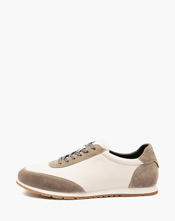 58-514411-0101 Полуботинки для активного отдыха мужские нат.кожа-велюр/текстиль-нат.кожа молочн-серый, Mascotte