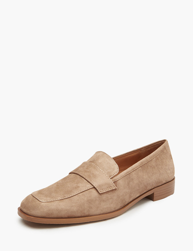 Бежевые женские лоферы из велюра MASCOTTE 233-514111-3671M | ракурс 2