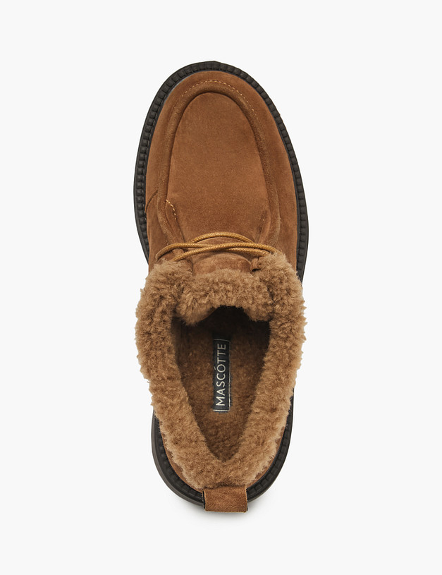 Коричневые женские дерби на меху MASCOTTE 233-522841-0609 | ракурс 4