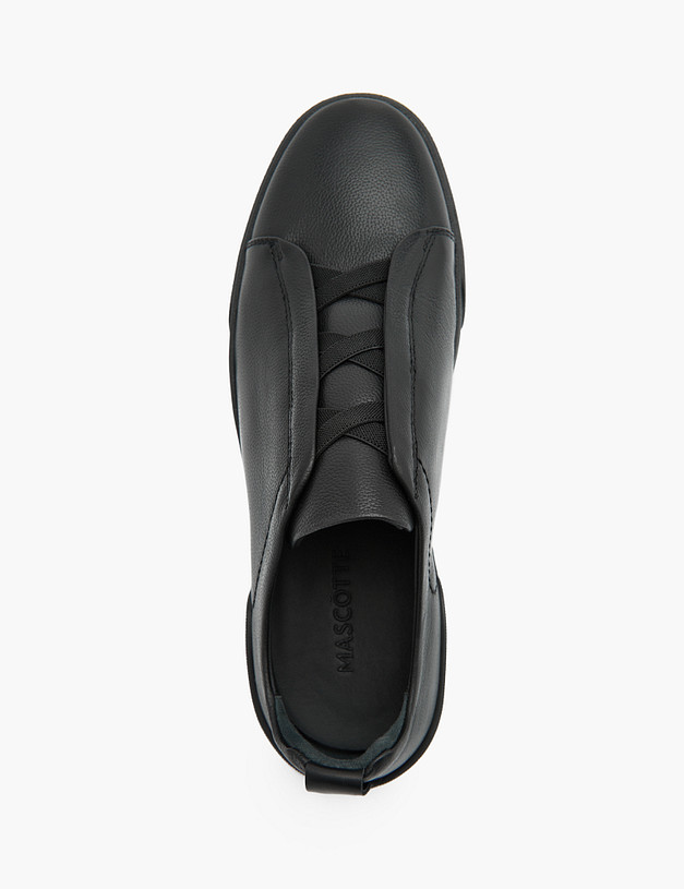 Черные мужские кеды из натуральной кожи MASCOTTE 22-3132015-3180M | ракурс 4