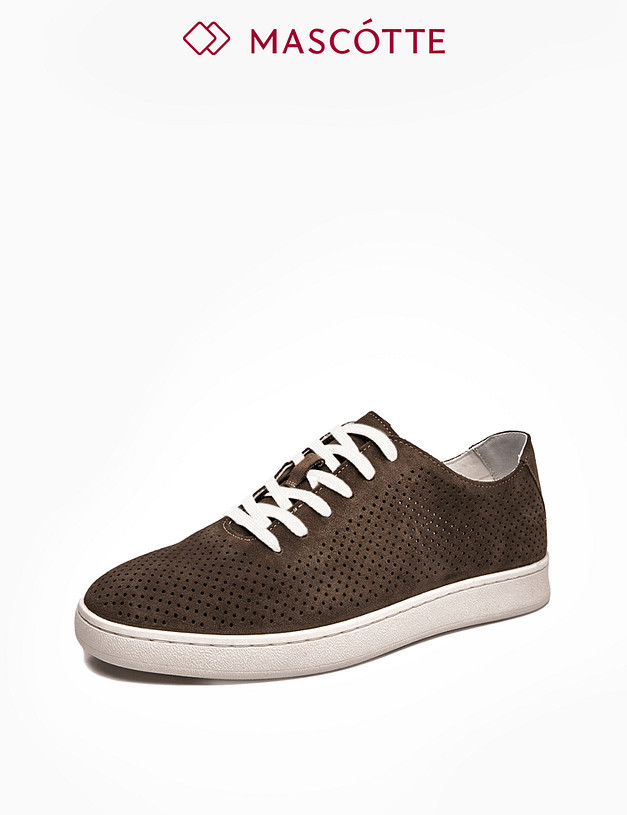 Оливковые мужские кеды с перфорацией MASCOTTE 58-5150411-2217M | ракурс 10