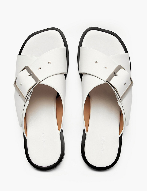 Белые женские сабо MASCOTTE 58-612011-0101 | ракурс 4