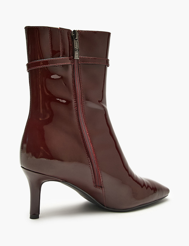 Бордовые женские лакированные ботильоны MASCOTTE 126-424022-0705 | ракурс 3