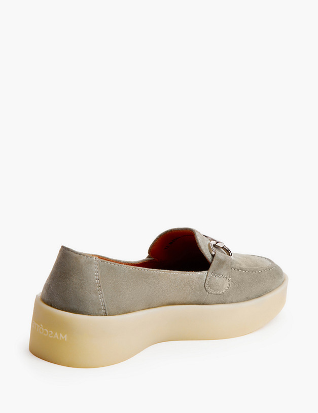 Зеленые женские лоферы из велюра MASCOTTE 22-3180211-4605M | ракурс 3