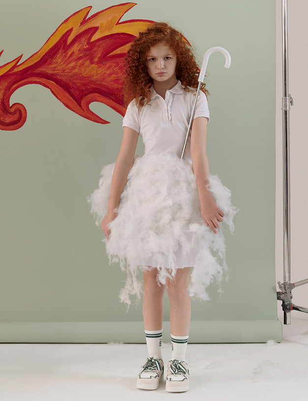 Бежевые детские кеды с зелеными встаками MASCOTTE 98-412421-0601 | ракурс 1 Бежевые детские кеды с зелеными встаками MASCOTTE 98-412421-0601 | ракурс 1