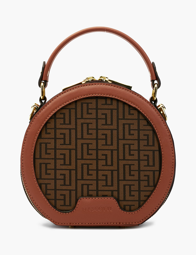Коричневая круглая женская кросс-боди MASCOTTE 602-2105-609 | ракурс 2