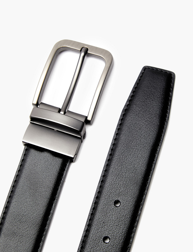 Черный мужской двусторонний ремень MASCOTTE 727-4126-102 | ракурс 3