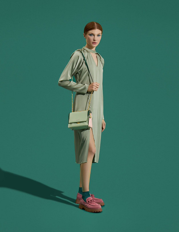 Розовые женские лоферы с цепью MASCOTTE 15-2145411-4618M | ракурс 1