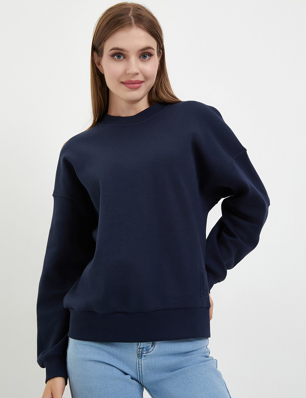 Синий женский свитшот MASCOTTE 234-3287-2603 | ракурс 1