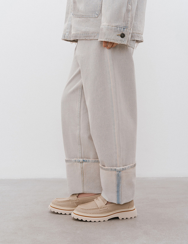 Бежевые женские лоферы MASCOTTE 58-510611-0108 | ракурс 2