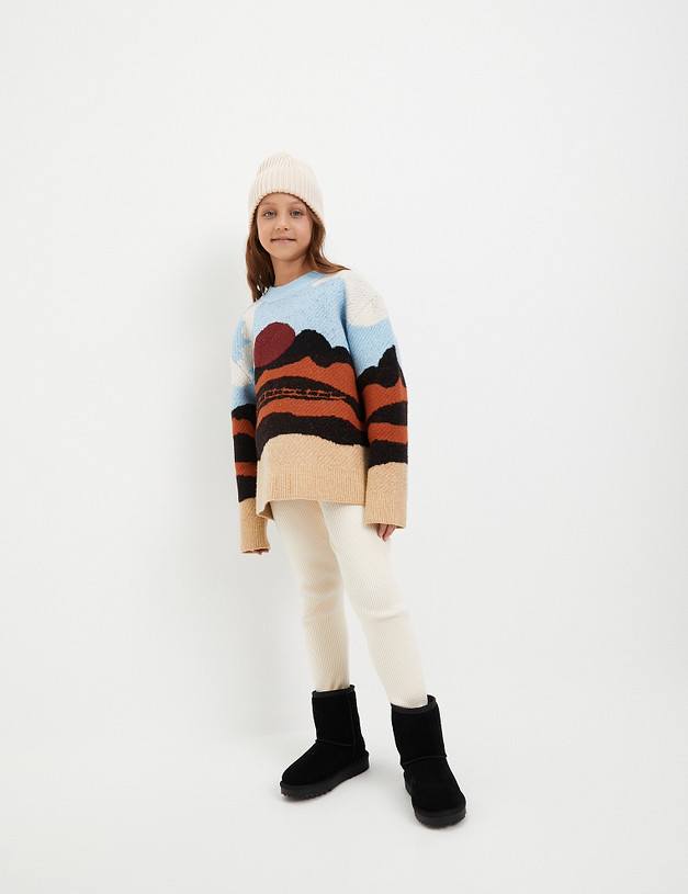 Черные велюровые детские угги MASCOTTE 234-326431-0202 | ракурс 2