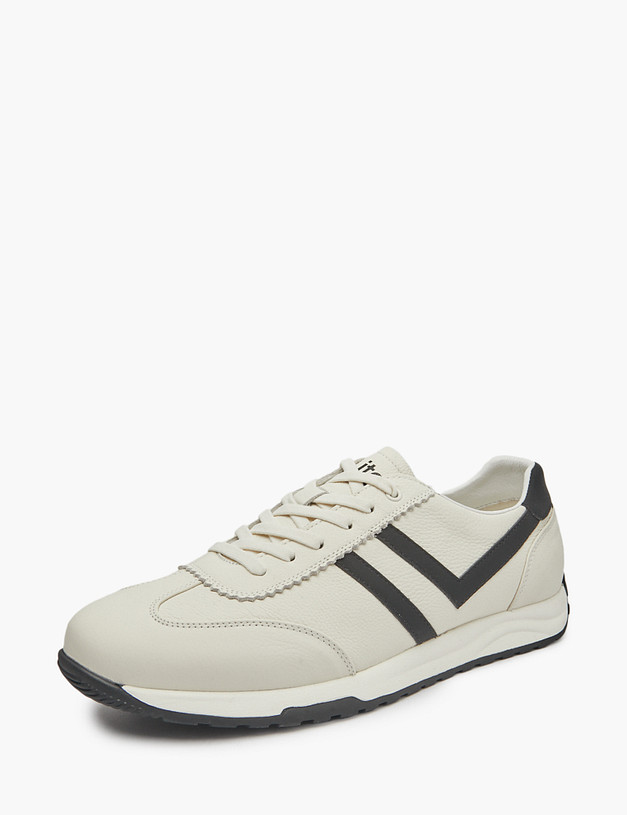 Молочные мужские кроссовки MASCOTTE 234-514221-0101 | ракурс 3