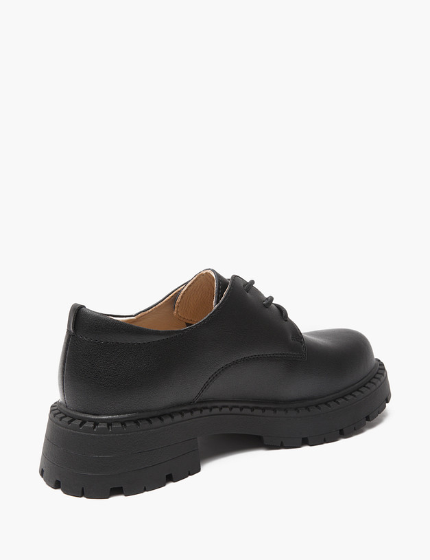 Черные кожаные дерби для девочек  MASCOTTE 98-411315-0602 | ракурс 6 Черные кожаные дерби для девочек  MASCOTTE 98-411315-0602 | ракурс 6