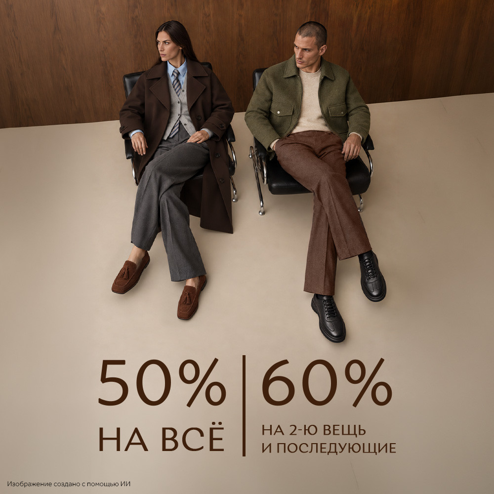50% на всё и 60% на вторую вещь