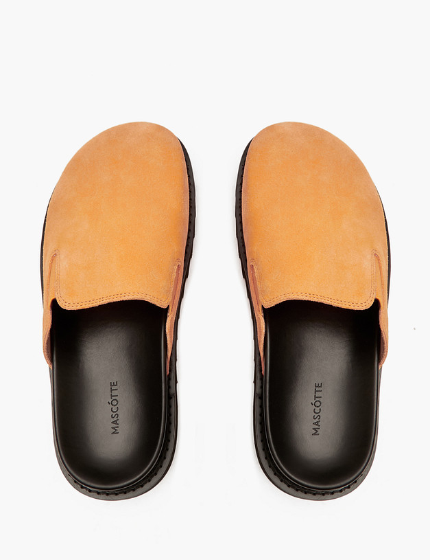 Оранжевые велюровые женские сабо MASCOTTE 47-4127012-0213 | ракурс 4