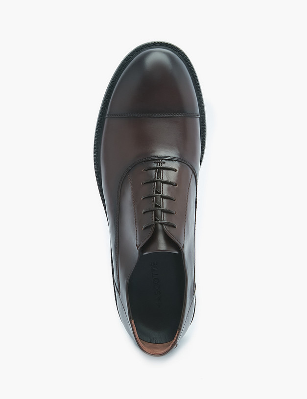 Коричневые кожаные мужские оксфорды MASCOTTE 128-222613-0109 | ракурс 4