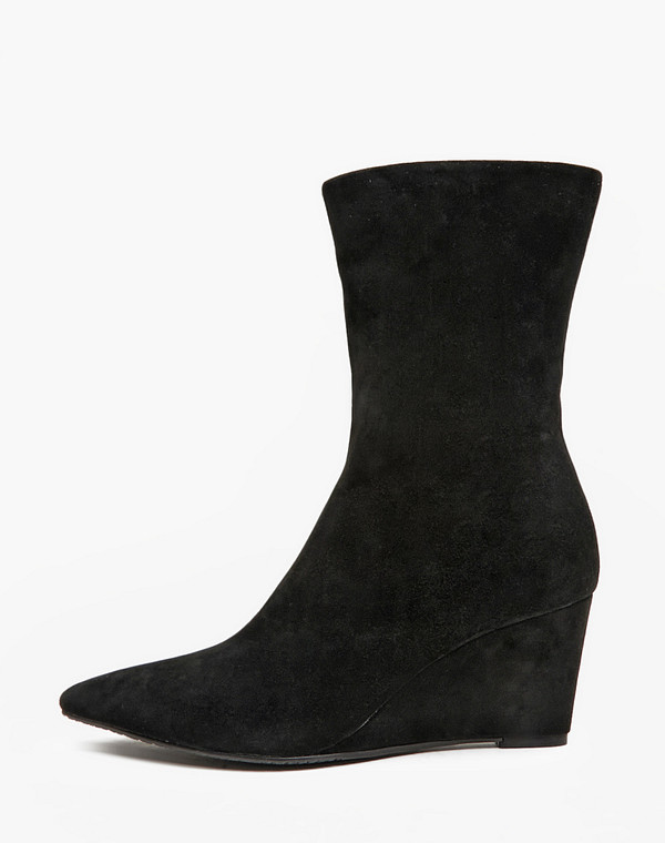 233-422421-0602 Ботинки женские велюр/ворсин-нат.кожа черн, Mascotte