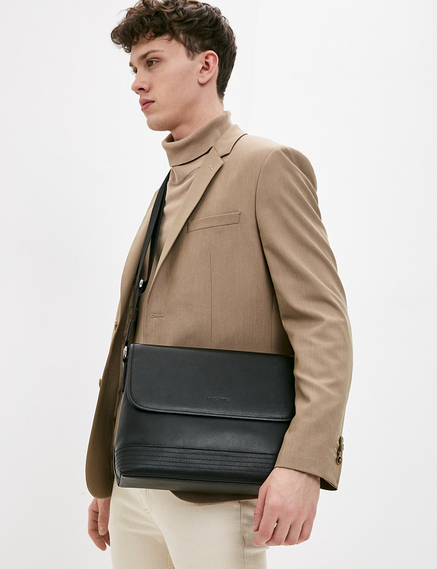 Черная мужская сумка-мессенджер MASCOTTE 604-1127-102 | ракурс 1