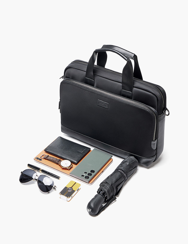 Черный мужской портфель MASCOTTE 604-6106-202 | ракурс 3