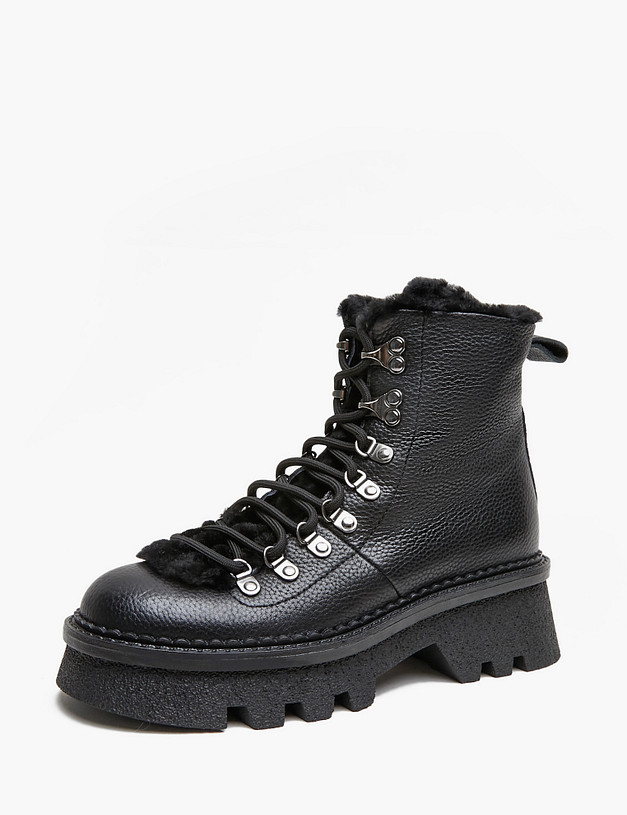 Черные женские зимние ботинки MASCOTTE 233-423231-0102 | ракурс 3