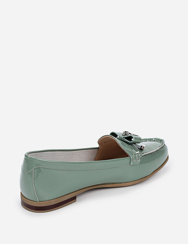 Зеленые лакированные женские лоферы MASCOTTE 43-0164911-3716M | ракурс 3